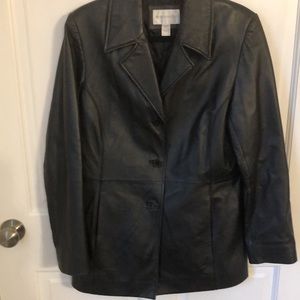 Vintage black leather jacket, Bikercore, Goth jacket , Sz M